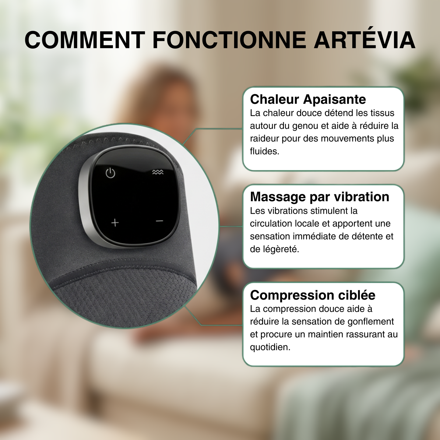 Artévia - Masseur de Genoux 3-en-1